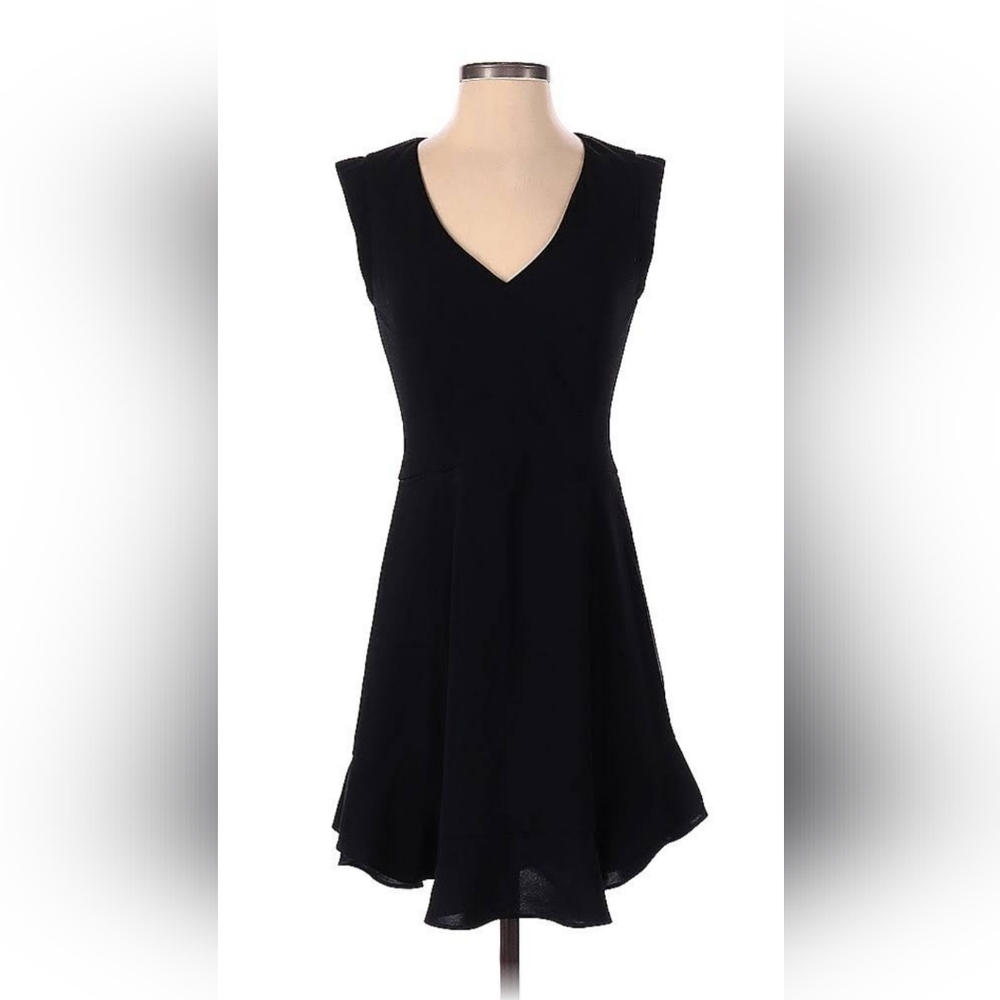 J. Crew sleeveless cap sleeve v-neck black flutter dress